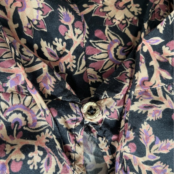 NWOT Free People XS midi boho dress long top purple black floral abstract split - Picture 3 of 10